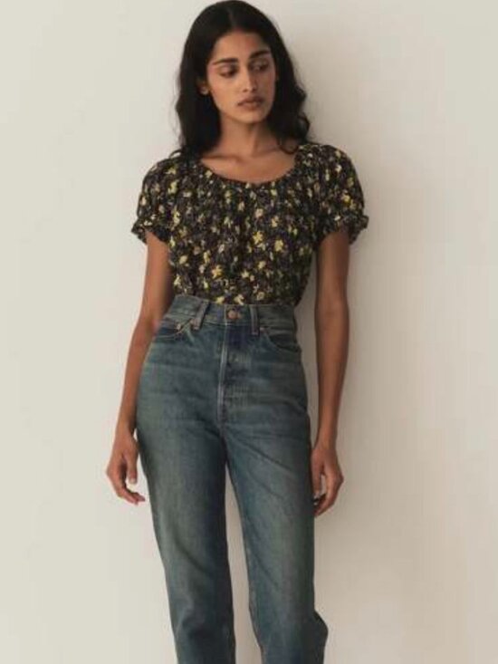 Doen Tops - Doen Frederica Top~ Black and Yellow Flowers~ S